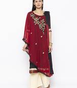 Maroon embroidered georgette salwar