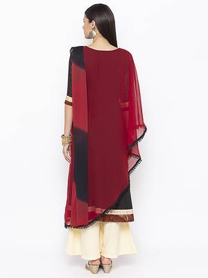 Maroon embroidered georgette salwar 3