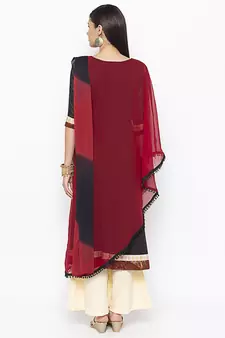 Maroon embroidered georgette salwar