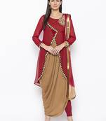 Maroon embroidered georgette salwar