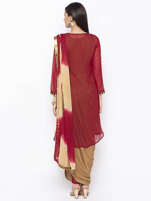 Maroon embroidered georgette salwar 3