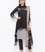 Black embroidered georgette salwar