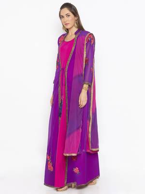 Purple embroidered georgette salwar 2