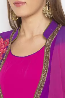 Purple embroidered georgette salwar