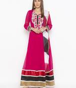 Pink embroidered georgette salwar