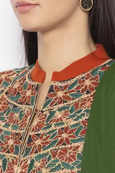 Brown embroidered georgette salwar