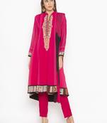 Pink embroidered georgette salwar