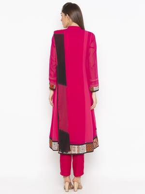 Pink embroidered georgette salwar 3