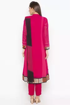Pink embroidered georgette salwar