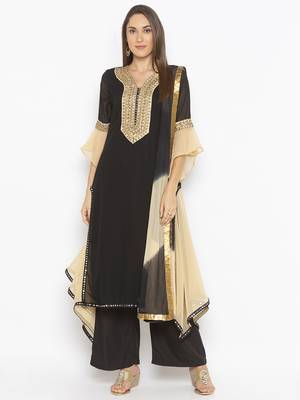 Black embroidered georgette salwar 1