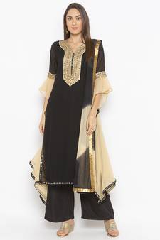 Black embroidered georgette salwar