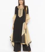 Black embroidered georgette salwar