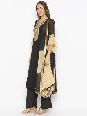 Black embroidered georgette salwar 2