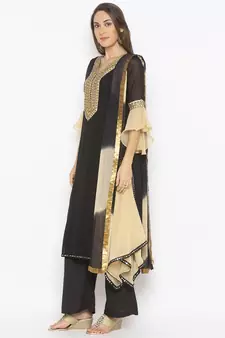 Black embroidered georgette salwar