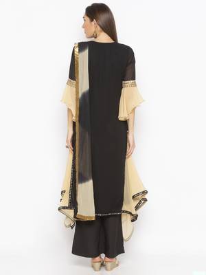 Black embroidered georgette salwar 3