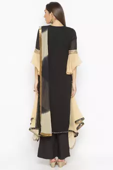 Black embroidered georgette salwar