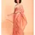 Suta Peach White Polka Dots Printed Pure Cotton Saree