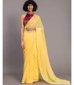 Yellow & Mustard polka dots Printed Pure Cotton Saree