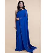 Blue  Polka Dots Pure Cotton Saree