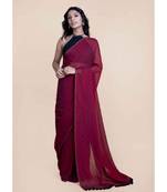 Maroon Polka Dots Pure Cotton Saree