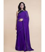 Purple Polka Dots Pure Cotton Saree