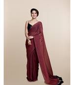 Brown Polka Dots Pure Cotton Saree