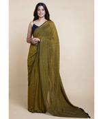 Olive Polka Dots Pure Cotton Saree