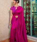 Wine Plain Cotton Saree