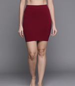 Inddus Maroon Solid Micro Fiber Slimming Skirt Shapewear