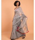 Suta Women Grey Sheers solid Saree