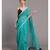 Suta Women Turquoise Blue Sheers Solid Saree