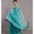 Suta Women Turquoise Blue Sheers Solid Saree
