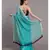 Suta Women Turquoise Blue Sheers Solid Saree