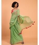 Suta Women Green Printed Pure Cotton Saree
