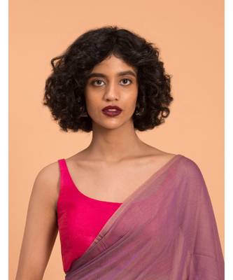 Suta Women Lavender Pure Cotton Solid Saree 5