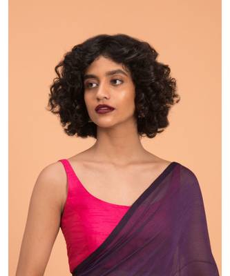 Suta Women Purple & multicoloured tasseled Pure Cotton solid Saree 5