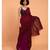 Suta Maroon & Magenta Cotton Acrylic Colourblocked Saree