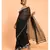 Suta Women Black & Silver zari border solid Pure Cotton Saree
