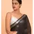 Suta Women Black & Silver zari border solid Pure Cotton Saree