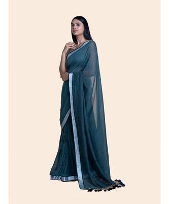 Grey And Zari Border Cotton Handloom Saree 2