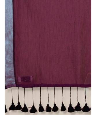 Maroon And Zari Border  Cotton Handloom Saree 5