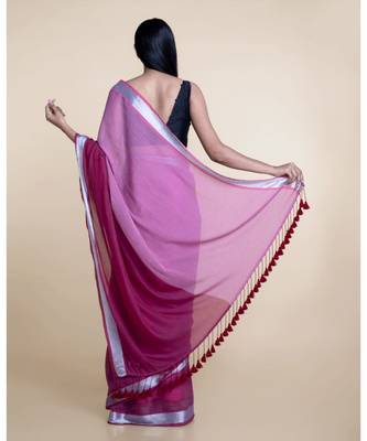 Pink Hued And Zari Border Cotton Handloom Saree 5