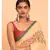 Suta Orange & Green Floral Printed Pure Cotton Saree