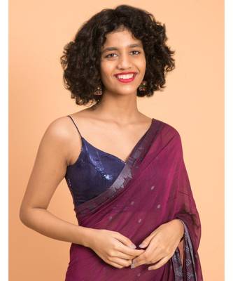 Suta Women Purple Grey Woven Mul Saree 2