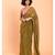 Suta Women Olive Green  Black Pure Cotton solid Saree