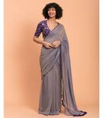Suta Blue pure cotton solid Saree