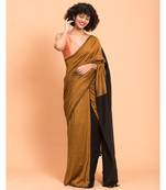 Suta Gold Black-Toned Cotton Colourblocked Saree
