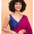 Suta Women Pink & Teal cotton Colourblocked Saree