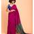 Suta Women Pink & Teal cotton Colourblocked Saree