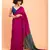 Suta Women Pink & Teal cotton Colourblocked Saree